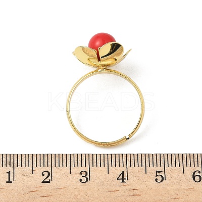 Brass Adjustable Finger Rings for Women RJEW-K295-02G-1