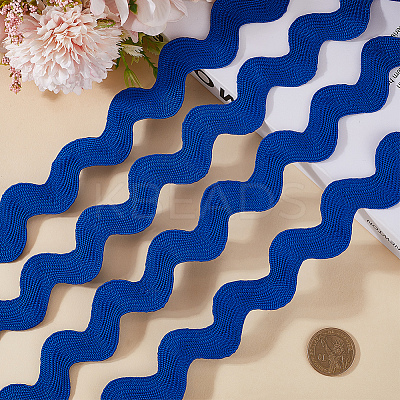 10 Yards Polyester Wavy Fringe Trim Ribbon OCOR-GF0004-25B-1