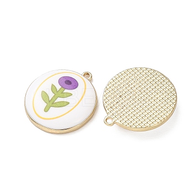Plating Eco-Friendly Printed Alloy Pendants AL-CBAE25B-01C-G-1