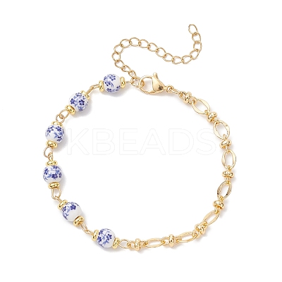 Brass Oval Link Chains Bracelets BJEW-JB12683-1
