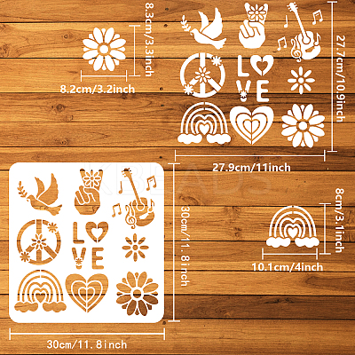 PET Hollow Out Drawing Painting Stencils DIY-WH0391-0547-1