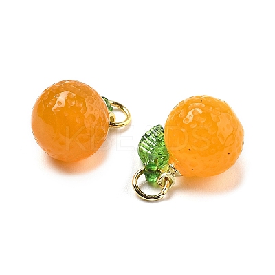 Dyed Natural Agate Orange Charms LS-G-U025-07G-1