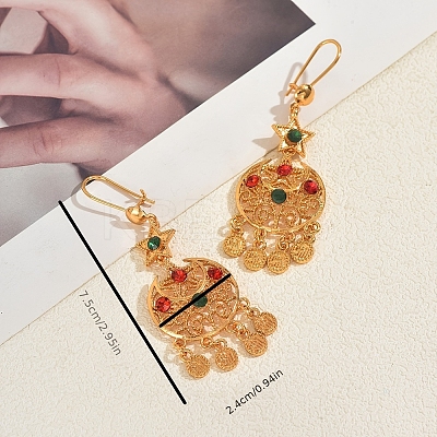Moon with Star Alloy Chandelier Earrings KY9865-1
