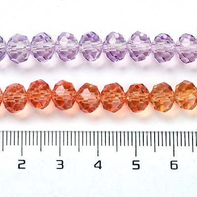 Transparent Painted Glass Beads Strands X1-DGLA-A034-T8mm-A12-1