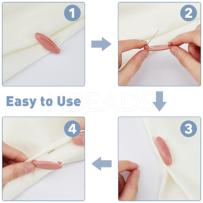 4 Box 4 Colors Plastic Blank Oval Scarf Safety Pins FIND-FH0006-55-1