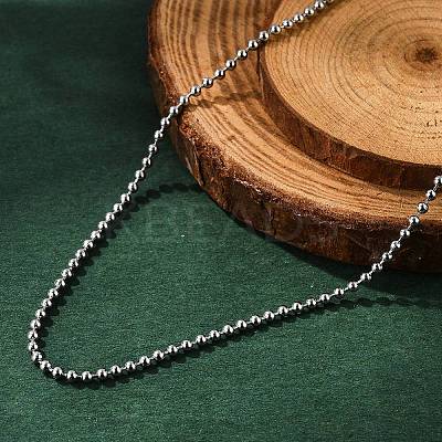 Non-Tarnish 304 Stainless Steel Ball Chain Necklaces NJEW-F249-02P-1