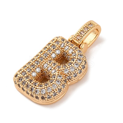 Brass Micro Pave Cubic Zirconia Pendants KK-C076-29B-G01-1