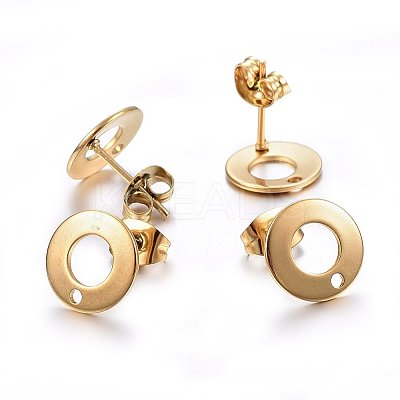Ion Plating(IP) 304 Stainless Steel Stud Earring Findings LS-STAS-H472-01G-1