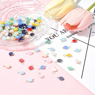 100Pcs Electroplate Glass Charms PALLOY-FZ00017-1