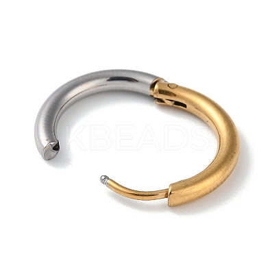Two Tone 304 Stainless Steel Huggie Hoop Earrings LS-EJEW-P250-01C-1