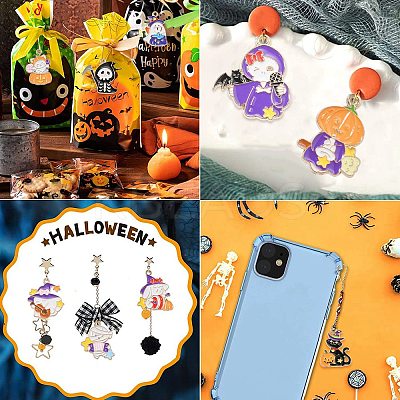 40Pcs 10 Styles Halloween Theme Alloy Enamel Pendants ENAM-CJ0004-77-1