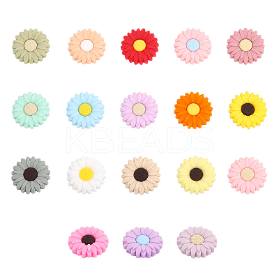 18Pcs 18 Colors Food Grade Eco-Friendly Silicone Beads SIL-CA0002-18-1