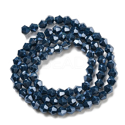 Opaque Solid Color Electroplate Glass Beads Strands GLAA-F029-P4mm-C09-1