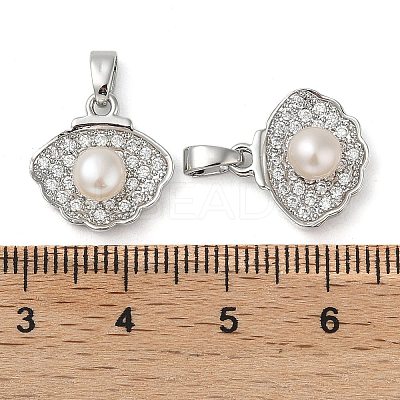Brass Micro Pave Cubic Zirconia Pendants KK-U045-19P-1