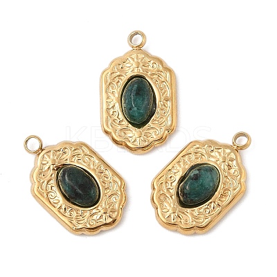Natural Green Spot Jasper Pendants STAS-P380-23G-02-1