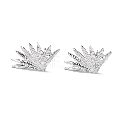 Non-Tarnish 304 Stainless Steel Grass Stud Earrings for Women EJEW-F300-04P-1