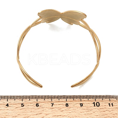 Butterfly 304 Stainless Steel Cuff Bangles for Women BJEW-A155-01G-1