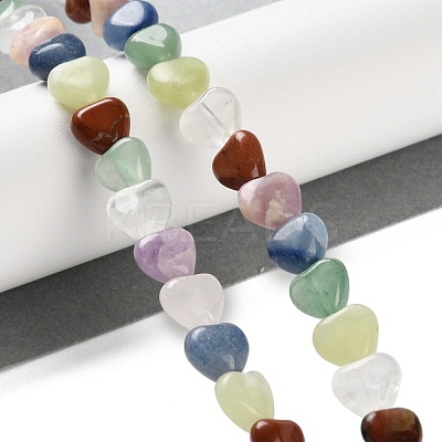 Natural Quartz Crystal & Red Jasper & Green Aventurine & Blue Aventurine & Lepidolite & Amethyst & Lemon Jade Beads Strands G-B022-39A-1