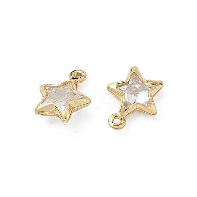 Brass Pave Clear Cubic Zirconia Charms CU-CBAD360-03G-03-1