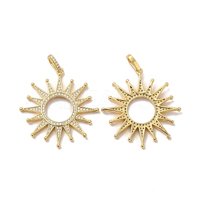 Rack Plating Eco-Friendly Brass Micro Pave Cubic Zirconia Pendants KK-A177-06G-1