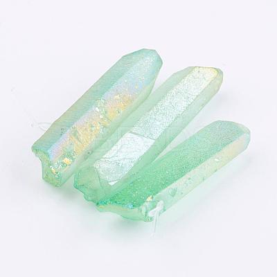Electroplated Natural Quartz Crystal Graduated Beads Strands G-P315-A03-1