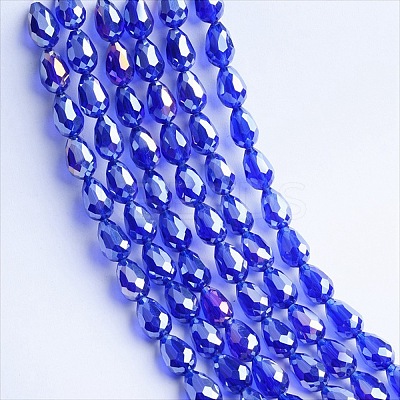 Electroplate Transparent Glass Beads Strands EGLA-SZC0001-02-1
