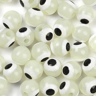 Luminous & Printed Opaque Acrylic Beads LACR-G050-01-1