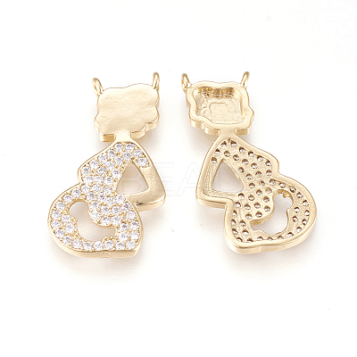 Eco-Friendly Brass Micro Pave Cubic Zirconia Pendants X-ZIRC-L078-065G-NR-1