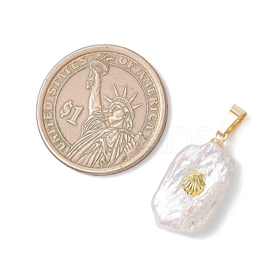 Natural Baroque Pearl Keshi Pearl Pendants PALLOY-JF04959-1