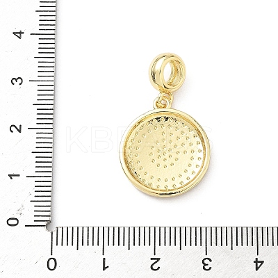 Brass Black Enamel Flat Round with Honduras European Dangle Charms KK-B141-47G-1
