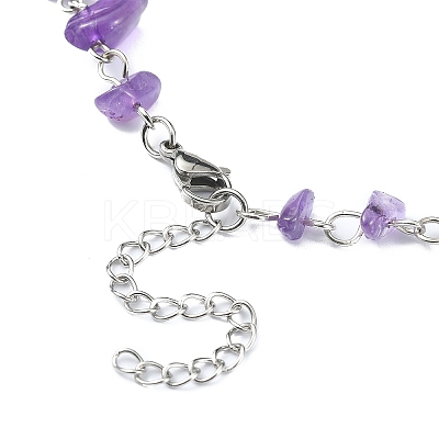 Natural Mixed Gemstone Chips Beaded Necklace NJEW-JN04311-1
