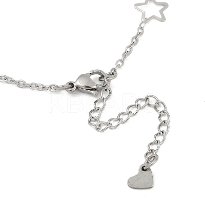 Tarnish Resistant 304 Stainless Steel Cable Chain Anklets AJEW-H104-06P-1