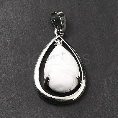Natural Howlite Pendants G-B033-04P-15-1