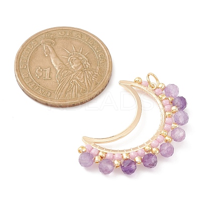 Natural Amethyst Faceted Round Pendants PALLOY-MZ00169-05-1