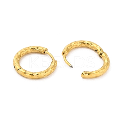 Ion Plating(IP) 304 Stainless Steel Textured Huggie Hoop Earrings EJEW-G374-02C-G-1