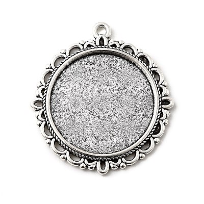 Tibetan Style Alloy Pendant Cabochon Settings LS-TIBE-T003-06AS-RS-1