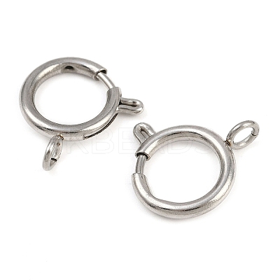 304 Stainless Steel Spring Ring Clasps STAS-B095-05G-P-1
