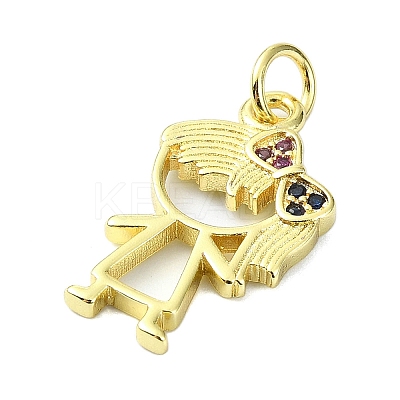 Brass Micro Pave Colorful Cubic Zirconia Pendants KK-H475-13G-03-1