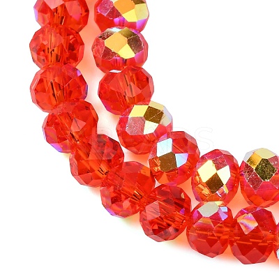Electroplate Transparent Glass Beads Strands EGLA-A046-01B-01-1