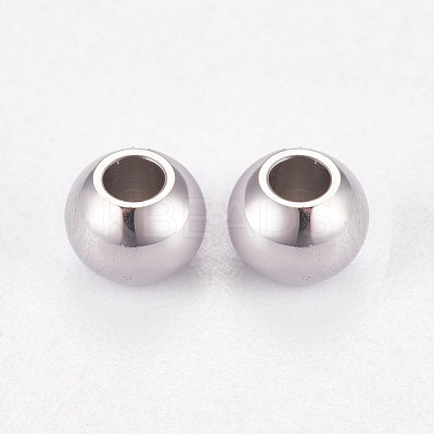 Non-Tarnish 304 Stainless Steel Smooth Round Beads STAS-M006-01E-1