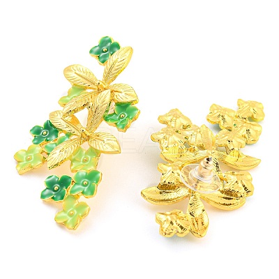 Saint Patrick's Day Theme Zinc Alloy Dangle Stud Earrings EJEW-Z030-02C-1