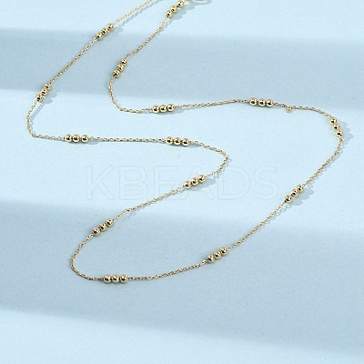 2MM Brass Round Ball Cable Chain Necklaces X-MAK-L045-01G-1
