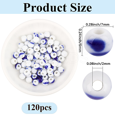 120Pcs Handmade Porcelain Beads PORC-PA0001-30C-1