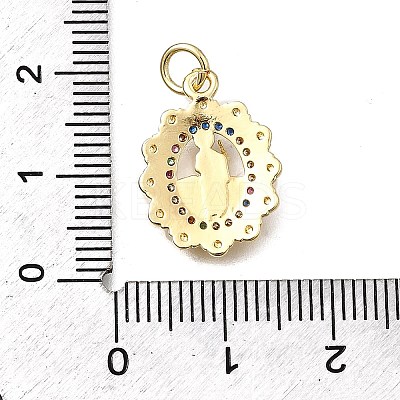 Brass Micro Pave Cubic Zirconia Pendants KK-P336-04F-G-1