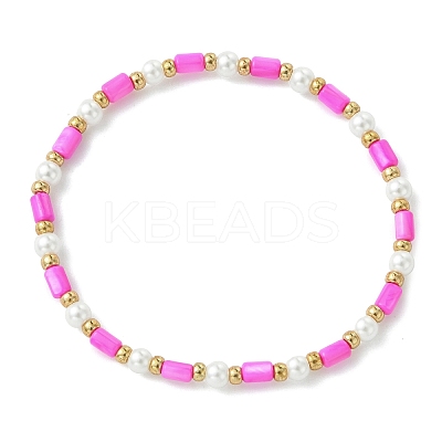 6Pcs Dyed Natural Freshwater Shell & Glass Pearl & Seed Beads Stretch Bracelets Set for Women BJEW-MZ00347-1