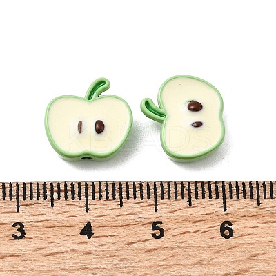 Apple Spray Painted Alloy Beads FIND-C075-02A-1