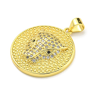 Brass Micro Pave Cubic Zirconia Pendants KK-K354-11A-G-1