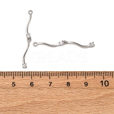Brass Micro Pave Clear Cubic Zirconia Pendants KK-Z112-30P-1