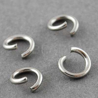 Tarnish Resistant 304 Stainless Steel Open Jump Rings A-STAS-R049-5x0.8mm-1