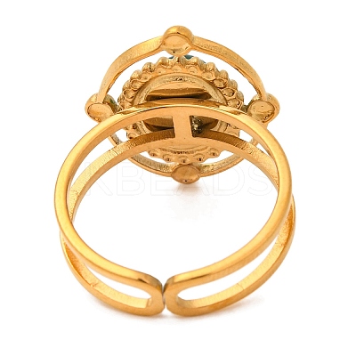 Oval Natural Tiger Eye Finger Rings RJEW-Q822-30G-03-1